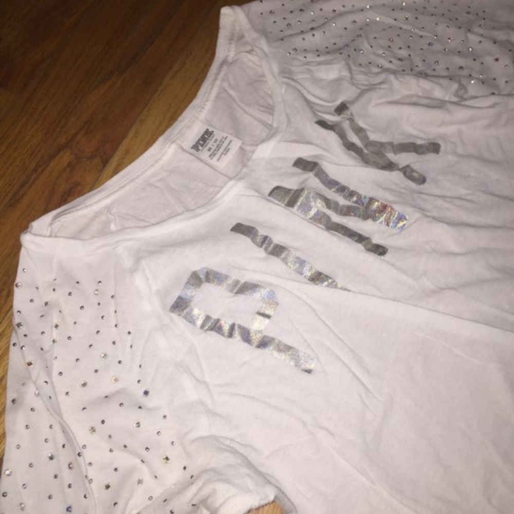 Victoria's Secret Pink White Rhinestone Top